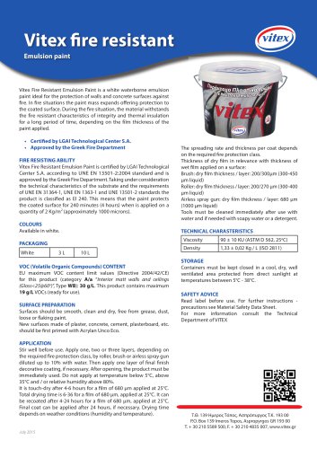 VITEX FIRE RESISTANT EMUSION PAINT