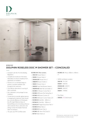 DOLPHIN ROSELESS DOC M SHOWER SET