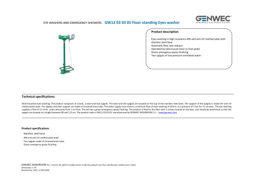 GW12 03 03 05 Floor standing Eyes washer