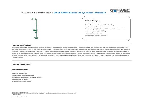GW12 05 03 05 Shower and eye washer combination