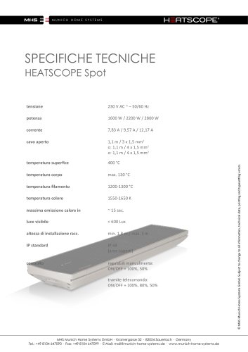 IT: HEATSCOPE SPOT Specifiche Tecniche