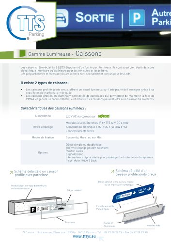 Gamme Lumineuse - Caissons