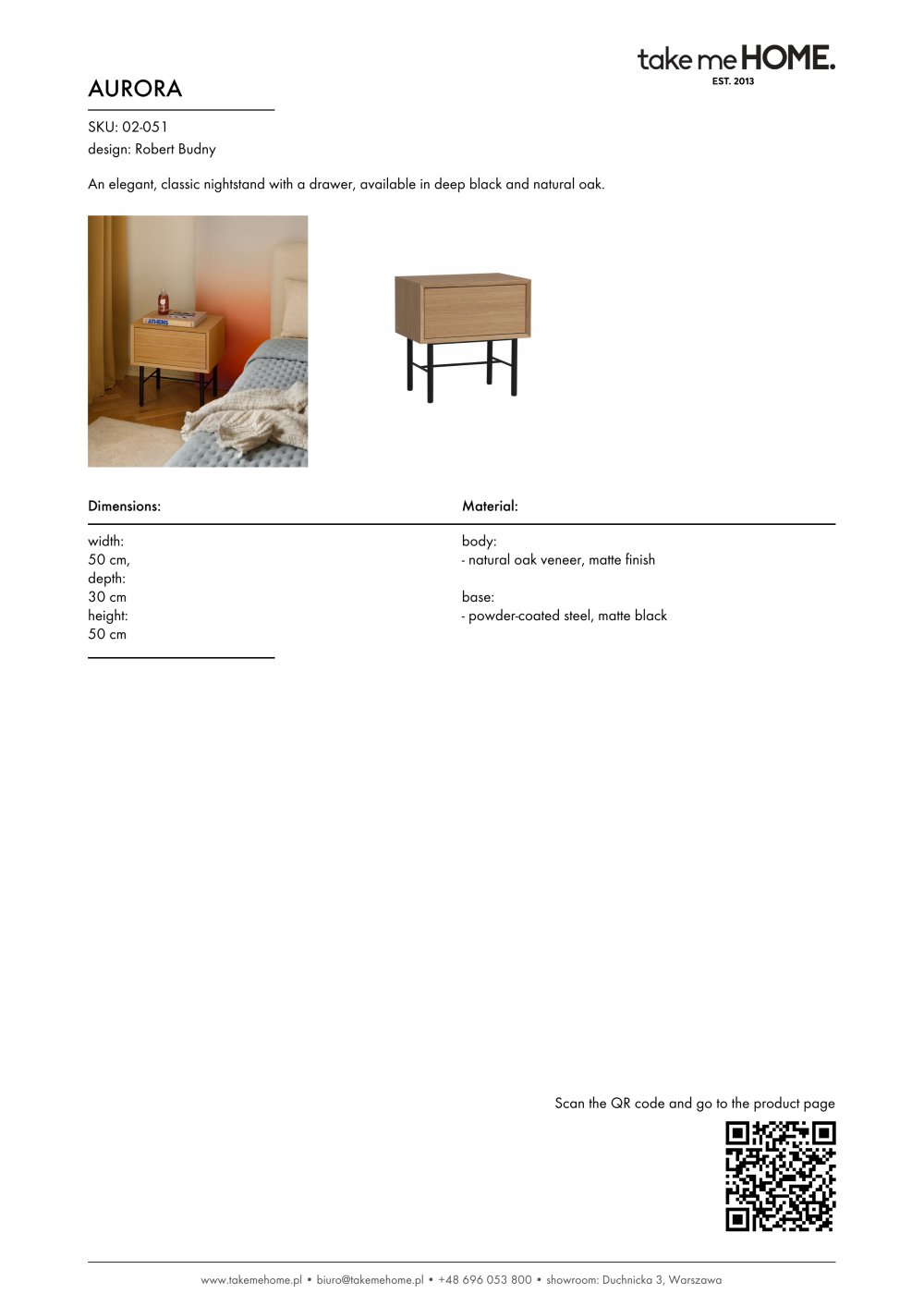 Aurora - Product Sheet - take me HOME.