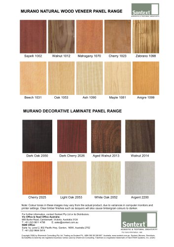 MURANO NATURAL WOOD VENEER PANEL RANGE