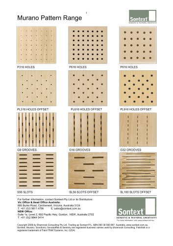 Murano Pattern Range