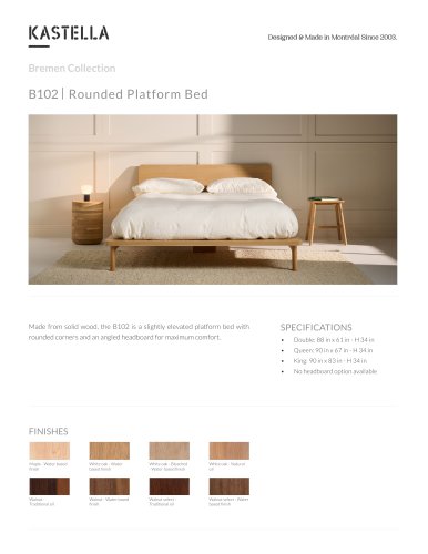 B102 Rounded Platform Bed