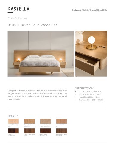 B108 Curved Solid Wood Bed