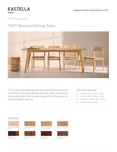 T107 Bevelled Dining Table