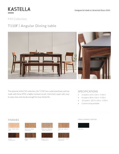 T110F Angular Dining table