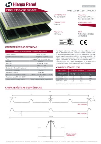 PANEL CUBIERTA EASY AGRO 3GR/5GR