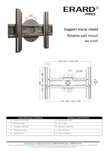 012451_Support mural rotatif_fiche tech