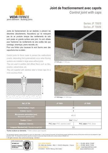 Joint de fractionnement avec capots