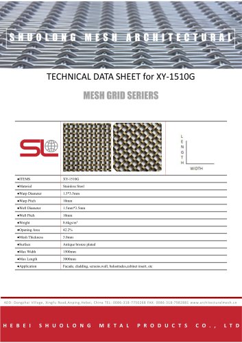 stainless steel woven wire mesh XY-1510G