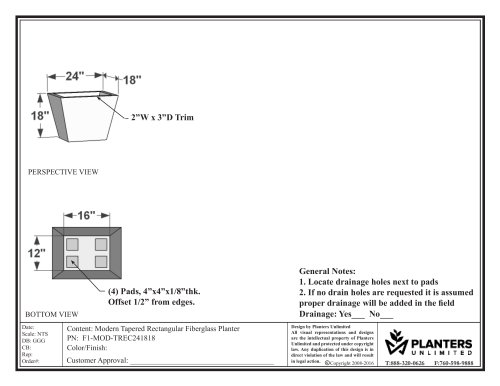 Modern Tapered Rectangle Planters