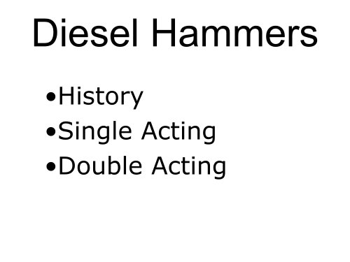 Diesel Hammers