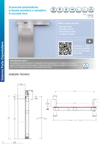 Scorrevoli automatiche a tenuta ermetica o semplice in acciaio inox