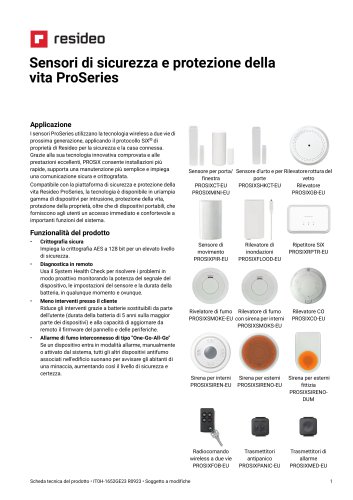 Sensori di sicurezza e protezione della vita ProSeries