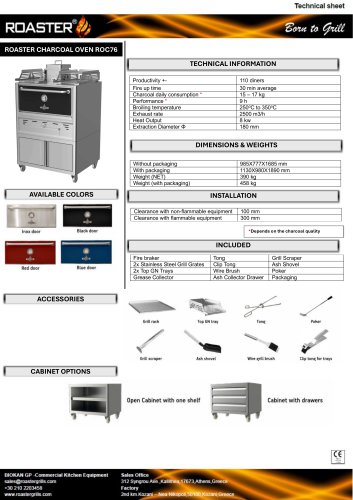 ROASTER CHARCOAL OVEN ROC76