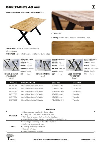 ASKET-LOFT OAK TABLE CLASSIK BY BOSCO™