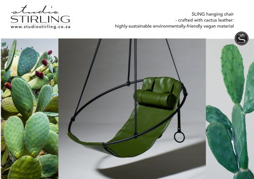 Studio Stirling Cactus Leather Hanging Chair Vegan / Eco