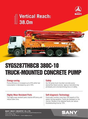 Truck-mounted Concrete Pump- SYG5287THBCB 380C-10