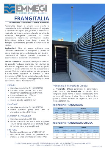FRANGITALIA - La recinzione schermante a lamelle orizzontali