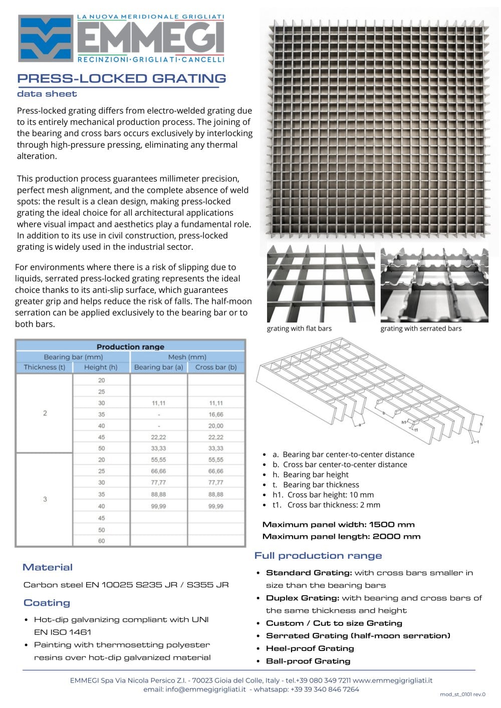 Press locked Grating - Emmegi spa