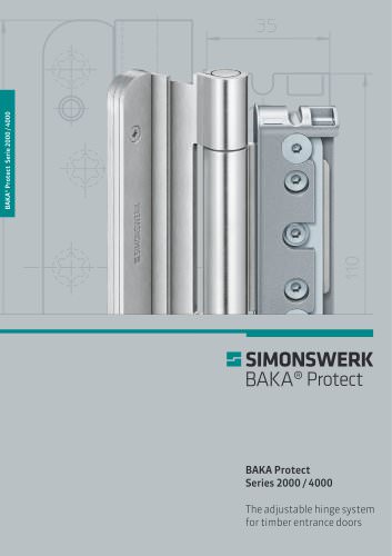 BAKA® Protect series 2000/4000 - timber entrance door hinges for current profile constructions