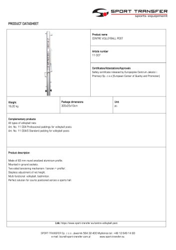 CENTRE VOLLEYBALL POST