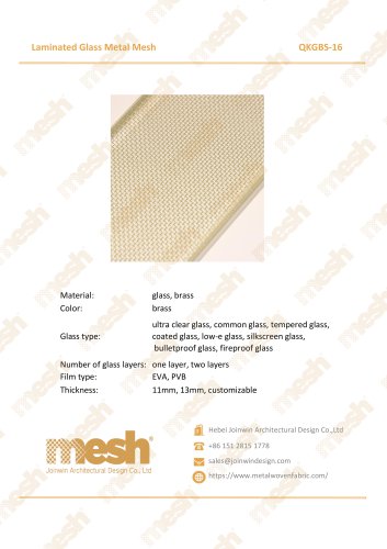 Laminated Glass Metal Mesh - QKGBS-16