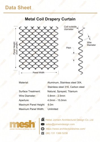 Metal coil drapery