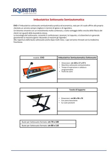 Imbustatrice sottovuoto semiautomatica