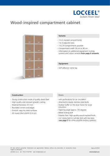 Wood-inspired compartment cabinet