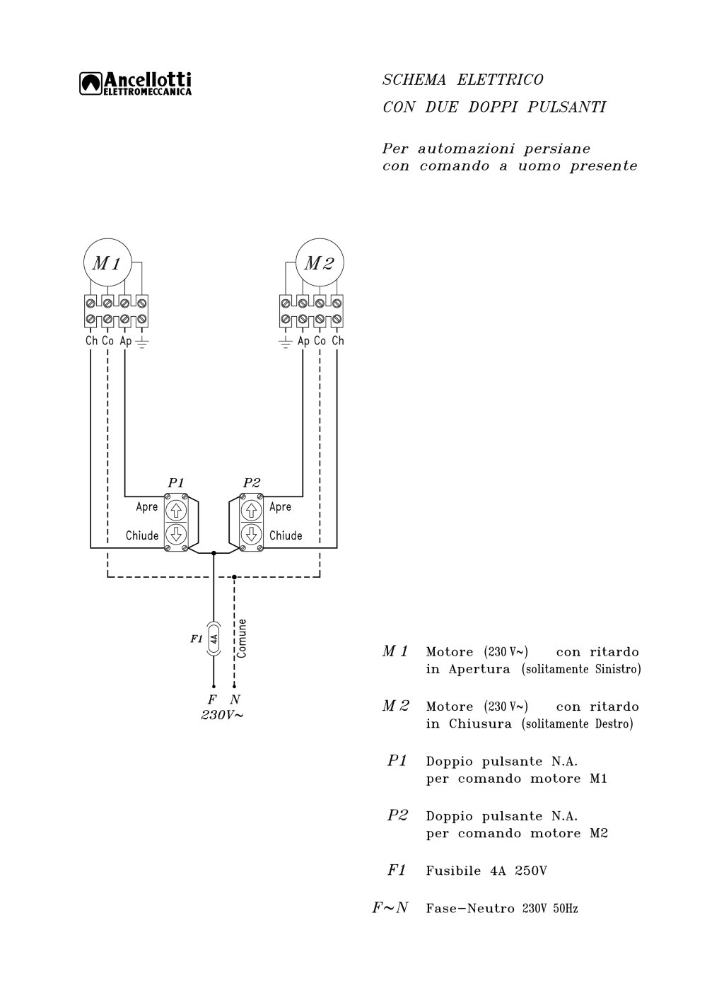 Schema con due doppi pulsanti - Ancellotti Elettromeccanica