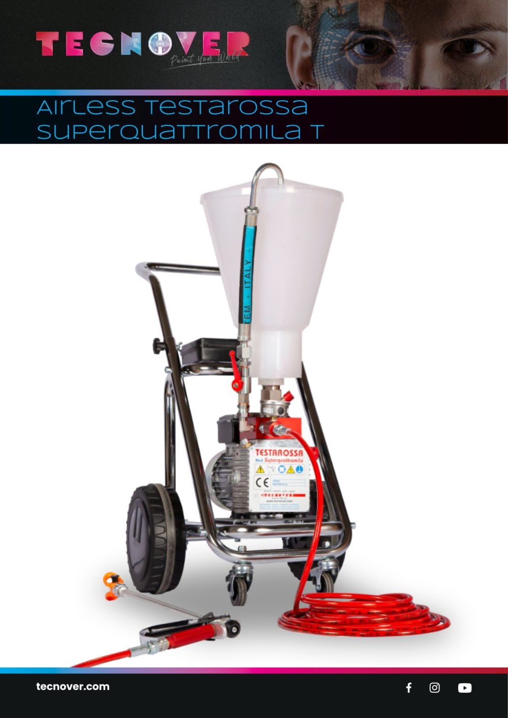 Pompa Airless TECNOVER Testarossa Superquattromila con tramoggia - Tecnover