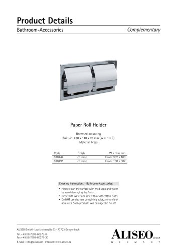 Paper Roll Holder 030447 / 030495