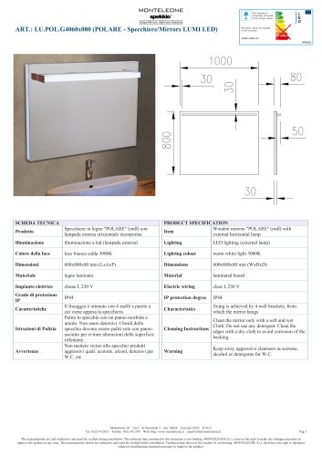 POLARE - Specchiere/Mirrors LUMI LED