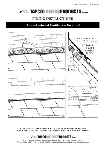 Tapco Abutment Ventilator Fixing Guide