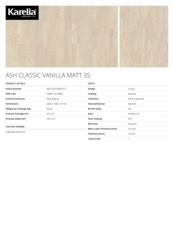 ASH CLASSIC VANILLA MATT 3S