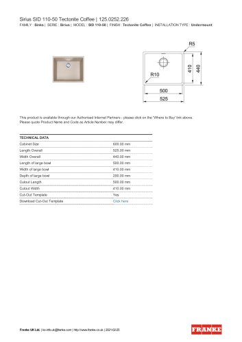 Sirius SID 110-50 Tectonite Coffee | 125.0252.226