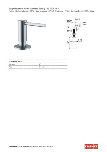 Soap dispenser Atlas Stainless Steel | 112.0625.483