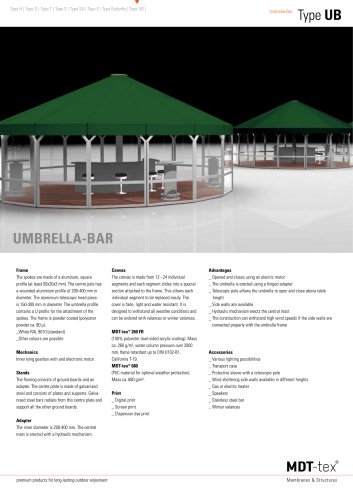 TYPE UB - UMBRELLA BAR