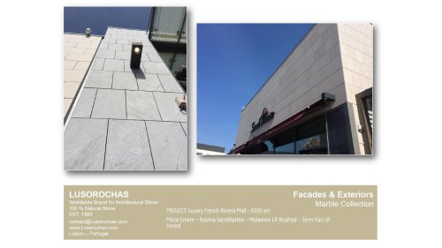 Grey marble Ruivina for cladding at French Riviera Mall by Lusorochas