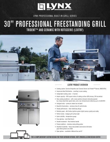 30" PROFESSIONAL FREESTANDING GRILL