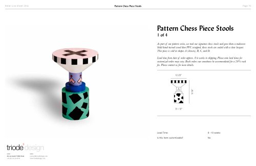 PATTERN CHESS PIECE STOOLS