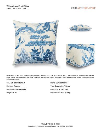 Willow Lake Print Pillow