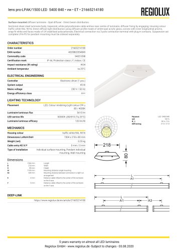 lens pro-LPAK/1500 LED 5400 840