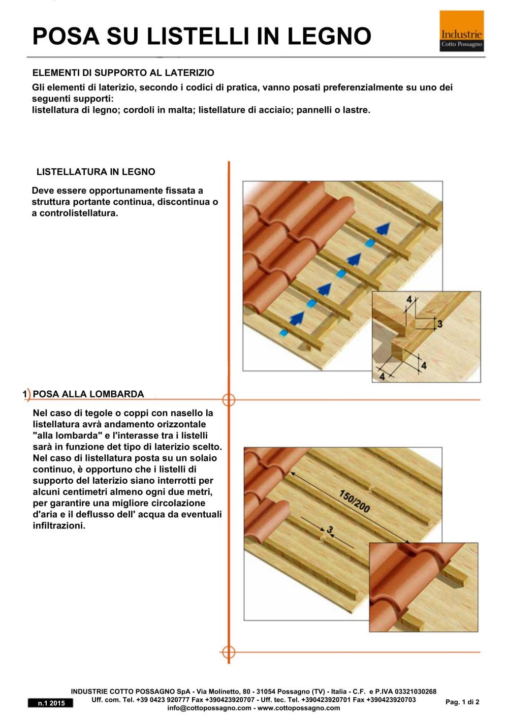 POSA SU LISTELLI IN LEGNO - INDUSTRIE COTTO POSSAGNO