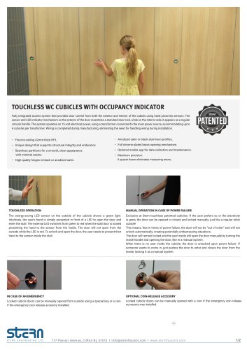Touchless WC Cubicles with occupancy indicator