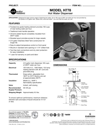 Hot Water Systems Model H-778